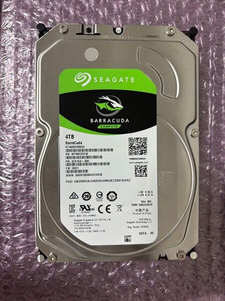 Seagate BarraCuda ST4000DM004 4TB SATA HDD S/N: WFN0GRGW