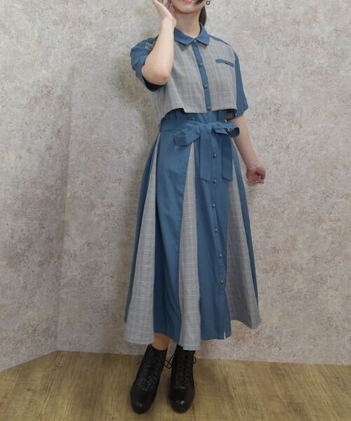 axes femme アクシーズファム パッチワークワンピース