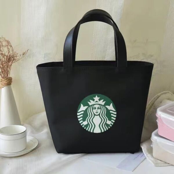 スターバックス海外限定スタバ トートバック ハンドバッグ小物入れ ブラック