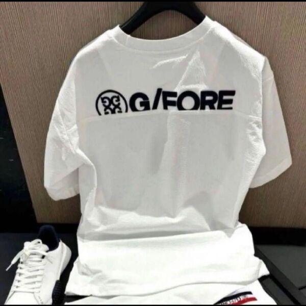 G/FOREジーフォア ゴルフ メンズ シャツ 半袖 トップス ホワイト Tシャツ