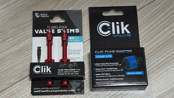 ウルフトゥース チューブレスバルブステムキット for クリックバルブ & Clikvalve プレミアムクリックポンプアダプター