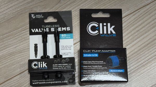 ウルフトゥース チューブレスバルブステムキット for クリックバルブ & Clikvalve プレミアムクリックポンプアダプター