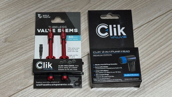 ウルフトゥース チューブレスバルブステムキット for クリックバルブ & Clikvalve ポンプヘッドアダプター