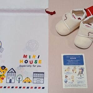 ミキハウス ベビーシューズ プレシューズ 12cm 未使用 タグ付 ギフト巾着Mサイズ付【MIKI HOUSE】