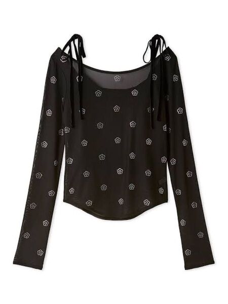 【LILY BROWN×MARY QUANT】デイジー柄シアーチュールトップス カットソー ブラウス シャツ