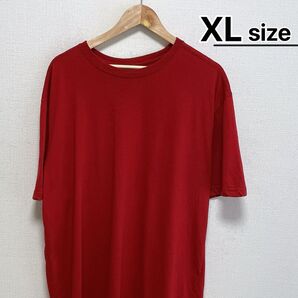 USA古着 Tシャツ XL レッド 無地 クルーネック BlueMountain