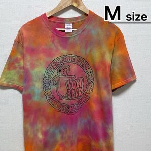 USA古着 Tシャツ M タイダイ柄 ピンク キャラクター Yogi Bear