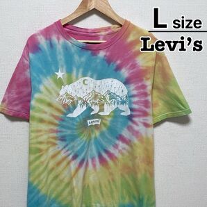 Levi’s Tシャツ L タイダイ柄 ベア 熊 アニマル プリント USA古着