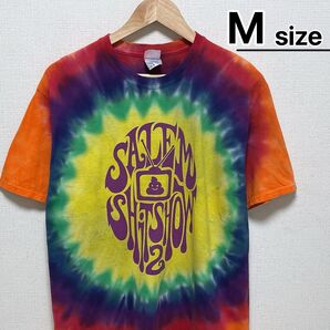 USA古着 Tシャツ M タイダイ柄 カラフル プリント ロゴ うんちくん 半袖