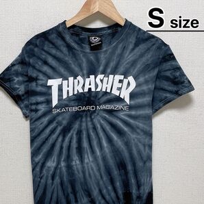 THRASHER 00s Tシャツ S タイダイ柄 ブラック ロゴ USA古着