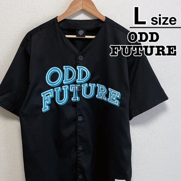 ODD FUTURE ベースボールシャツ 半袖 L ブラック ロゴ USA古着