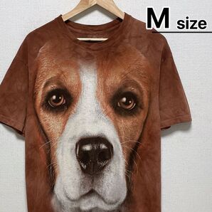 The Mountain Tシャツ M ブラウン タイダイ ドッグ 犬 アニマル