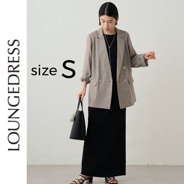 新品 Loungedress ノースリカットワンピース ラウンジドレス 黒 S ロングワンピース ブラック