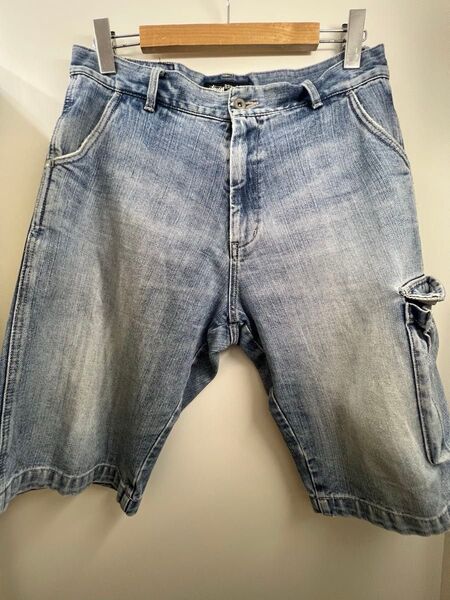 00's STUSSY rough and rugged ステューシー ラフアンドラゲッド SSリンク デニム ハーフパンツ 32
