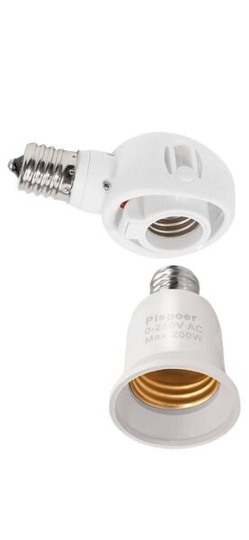 くみあわせがた E17-E26 LED 電球専用可変式ソケット-屋内用 ソケット変換コンセント ホワイト