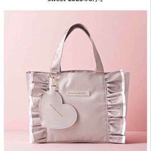 sweet6月号付録 JILL by JILL STUART ハート形チャームつきフリルトートバッグ