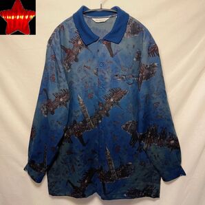 【80s90s PIA SPORTS】長袖シャツ総柄シャツ イギリス近衛兵 古着