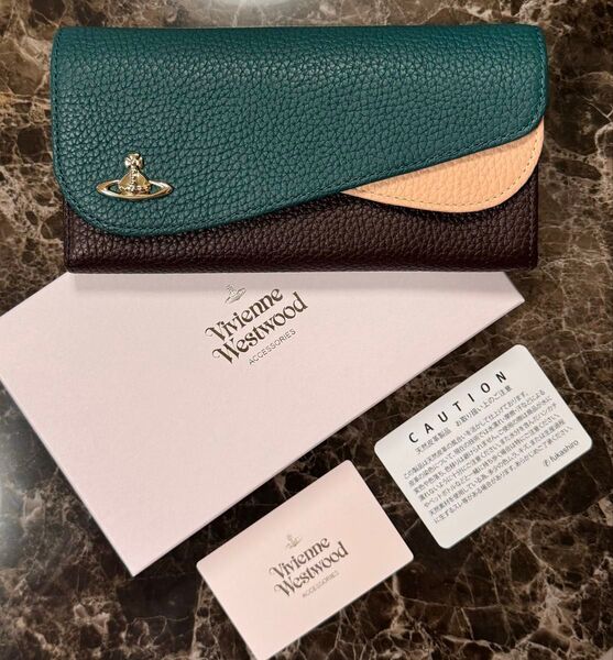 新品 ヴィヴィアンウエストウッド 長財布 マルチカラー オーブ ダブルフラップ Vivienne Westwood