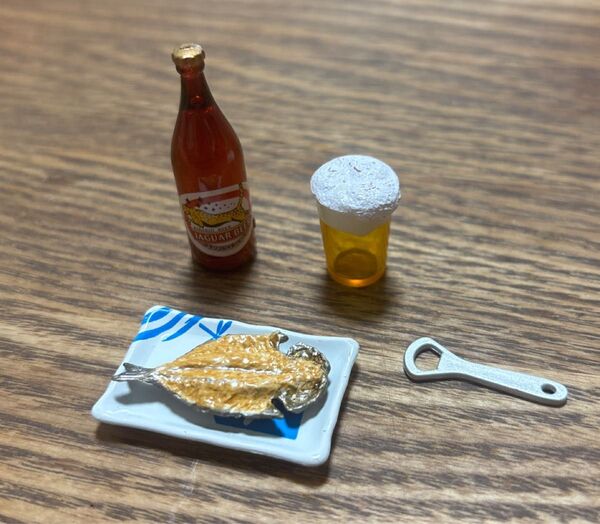 ミニチュア ビール 焼き魚 栓抜き 4個セット リーメント