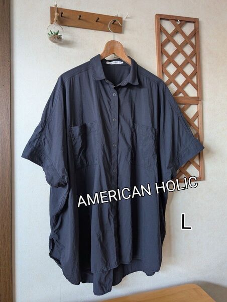 ★AMERICAN HOLIC WポケットバックタックBIGシャツ アメリカンホリック★