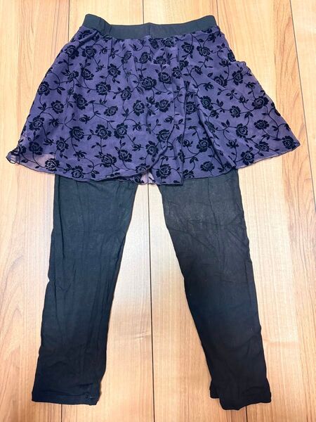 バレエ スパッツ スカート バレエウェア 花柄 紫 7分丈 タイツ 大人 ボトムス レッスンウェア シルビア レオタード シルビア