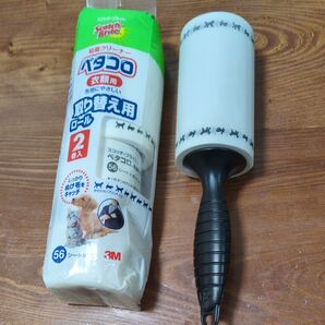 ペタコロ 衣類用取りかえ用ロールペット56シート 2巻入+未使用1巻+本体+使いかけ1巻