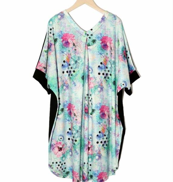スカラーScoLar花クラゲ柄 前後着用2WAYワンピース新品未使用タグ付き