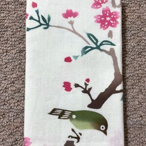 かまわぬ 手ぬぐい 桜にメジロ