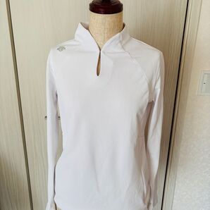 美品 デサントゴルフ 長袖シャツ ホワイト Mサイズ