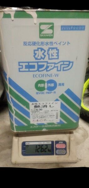塗料ペンキDIY水性艶消し白色系12キロ程水性エコファイン