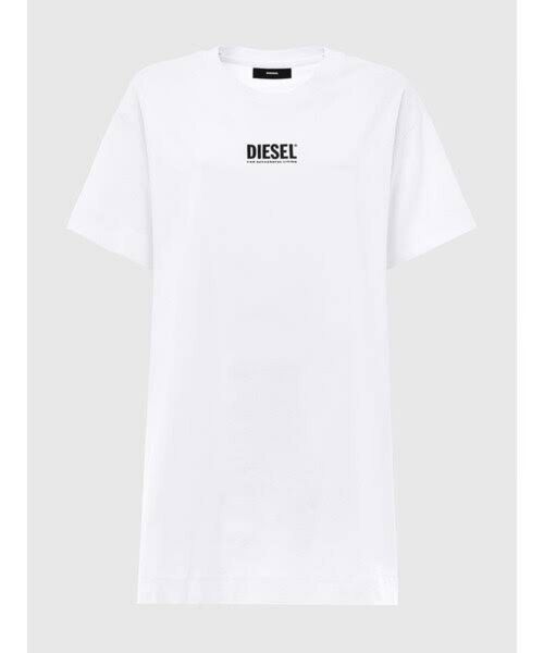 DIESEL◆レディース ワンピース Tシャツ スモールロゴ プリント ドレス ディーゼル ウィメンズ チュニック ホワイト 美品