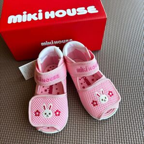 ★ミキハウス うさこ ダブルラッセル ベビー サンダル 14★