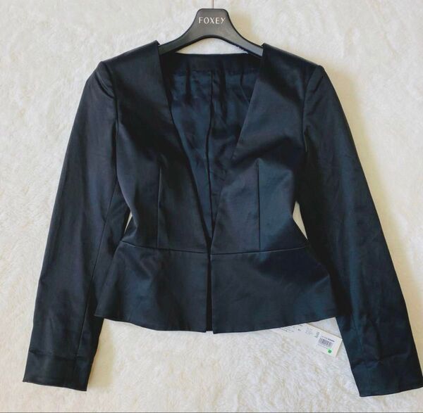 アルアバイルallurevilleノーカラージャケット新品ブラック黒カラーレス