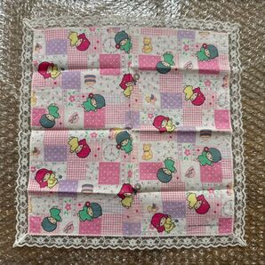 サンリオ Sanrio ハンカチ キキララ リトルツインスターズ レース パッチワーク レトロ ティッシュ