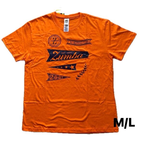 【新品】ズンバ zumba トップス Tシャツ 半袖 メンズ レディース オレンジ 紺 黒 M/L