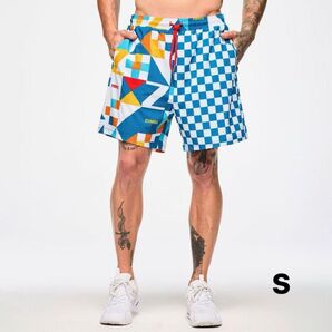 【新品 】新作 ZUMBA ズンバ ハーフパンツ レディース メンズ 青 赤 して黄色/ S