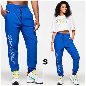 【新品】新作 ズンバ zumba ウェア ボトムス パンツ メンズ レディース ブルー 青/S