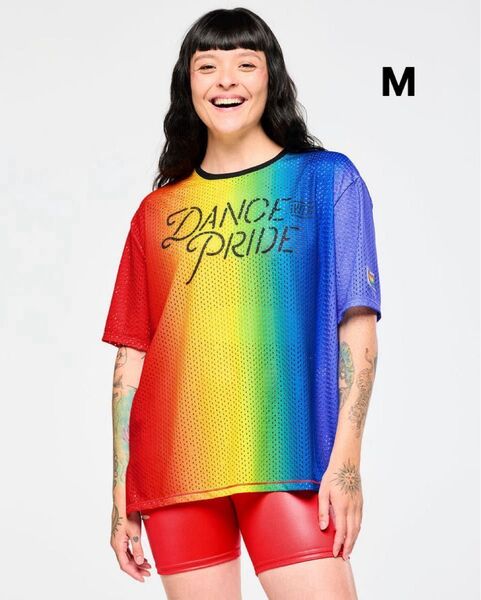 【新品】新作 ズンバ zumba ウェア トップス Tシャツ 半袖 メンズ レディース マルチカラー/M