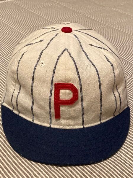 レア!ユニバーサルプロダクツ × EBBETS FIELD エベッツフィールド CAP キャップ 帽子 オフホワイト系 ネイビー系