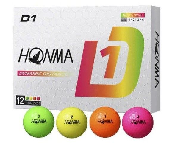 【新品・未使用品】ホンマ ゴルフ ボール D1 マルチカラー 2024モデル 1ダース 12球入 本間ゴルフ HONMA D1