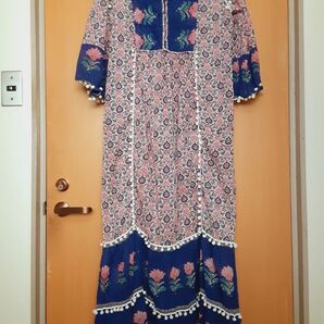 インド綿ロングワンピース