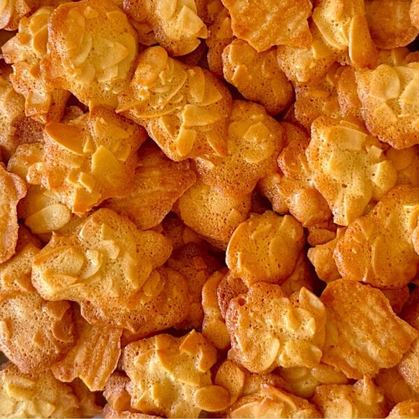バター香るサクサクアーモンドチュイール 40個 大容量 手作りクッキー 手作りお菓子 よつ葉バター 焼菓子
