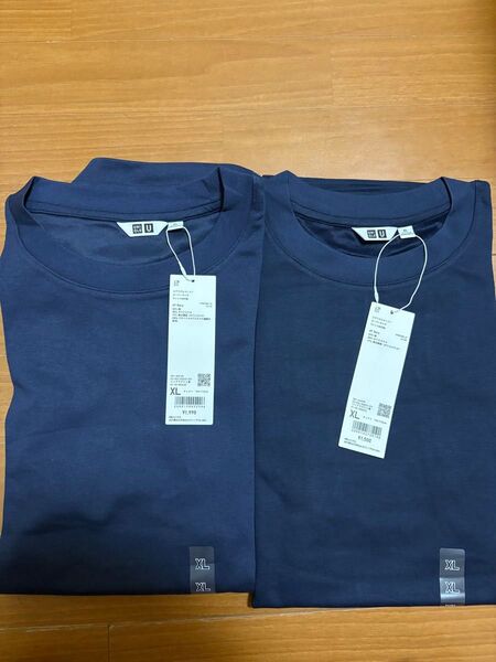 UNIQLO ユニクロ エアリズムコットン オーバーサイズTシャツ XLサイズ 2枚セット 紺 ネイビー