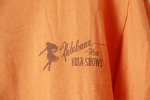 ★USA製Sun Surfサンサーフ Kalakaua HULA SHOWS プリント半袖Tシャツ　　古着ユーズド男性メンズ中古Sオレンジカラカウアハワイフラ_画像7