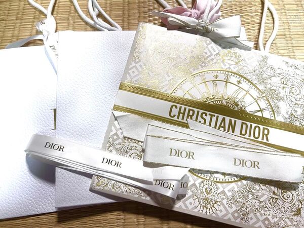 クリスチャンディオール Dior ディオール 正規店 ペーパークッション ラッピング 紙袋ショッパー 2枚セット ギフト 2点