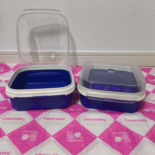タッパーウェア シンプルボックス#1(2個)パン&お菓子入 小物入 Tupperware