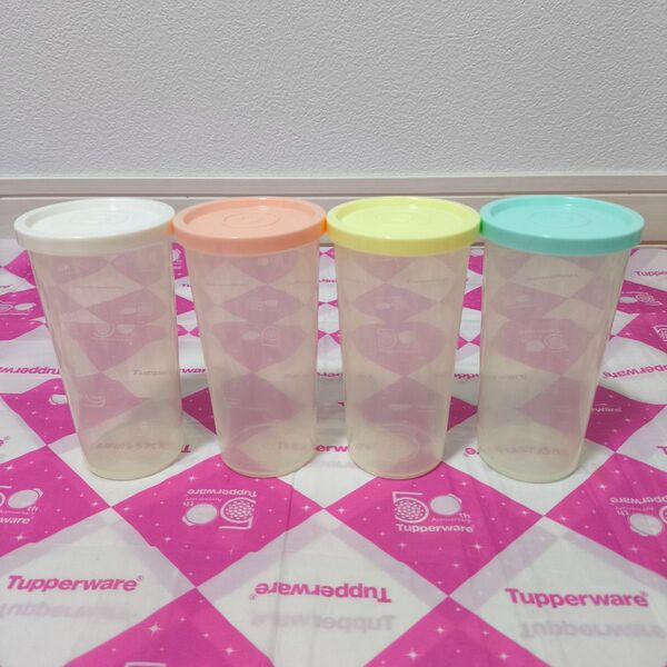 タッパーウェア フィエスタ スレンダー 290mL(4個)パステル 食品保存にも Tupperware