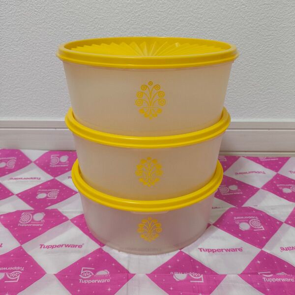 レトロ タッパーウェア ジュビリー(3個)クイックシール お菓子や乾物入にも Tupperware