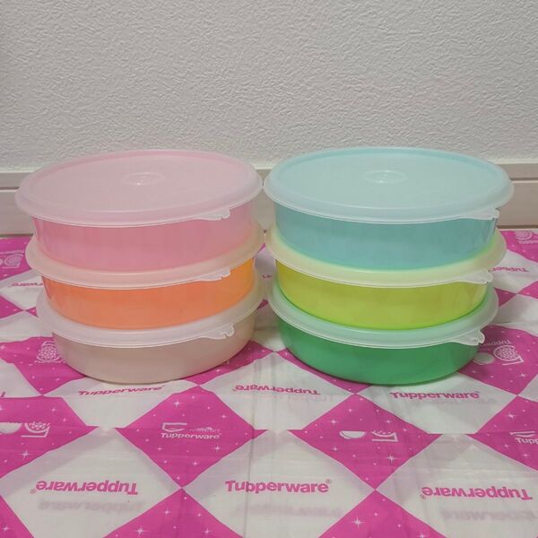 レトロ タッパーウェア フリーザーボール(大)(6個)パステル 冷蔵・冷凍 Tupperware