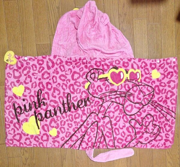 USJ PINK PANTHER ヒョウ柄 ピンクパンサー フード付きバスタオル ユニバーサルスタジオジャパン